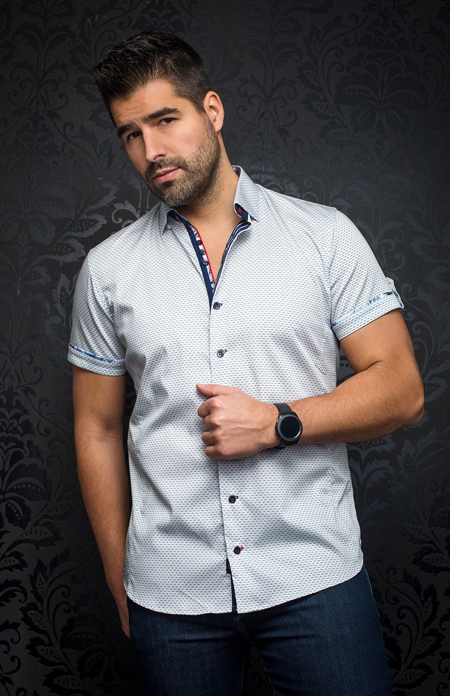 Men's short sleeves shirt | shirt Manches Courtes - AU NOIR