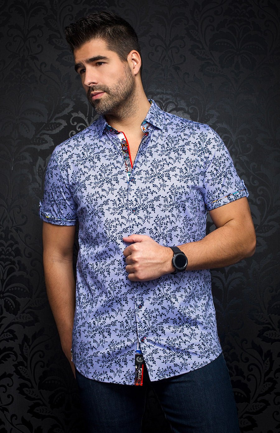 Men's short sleeves shirt | shirt Manches Courtes - AU NOIR