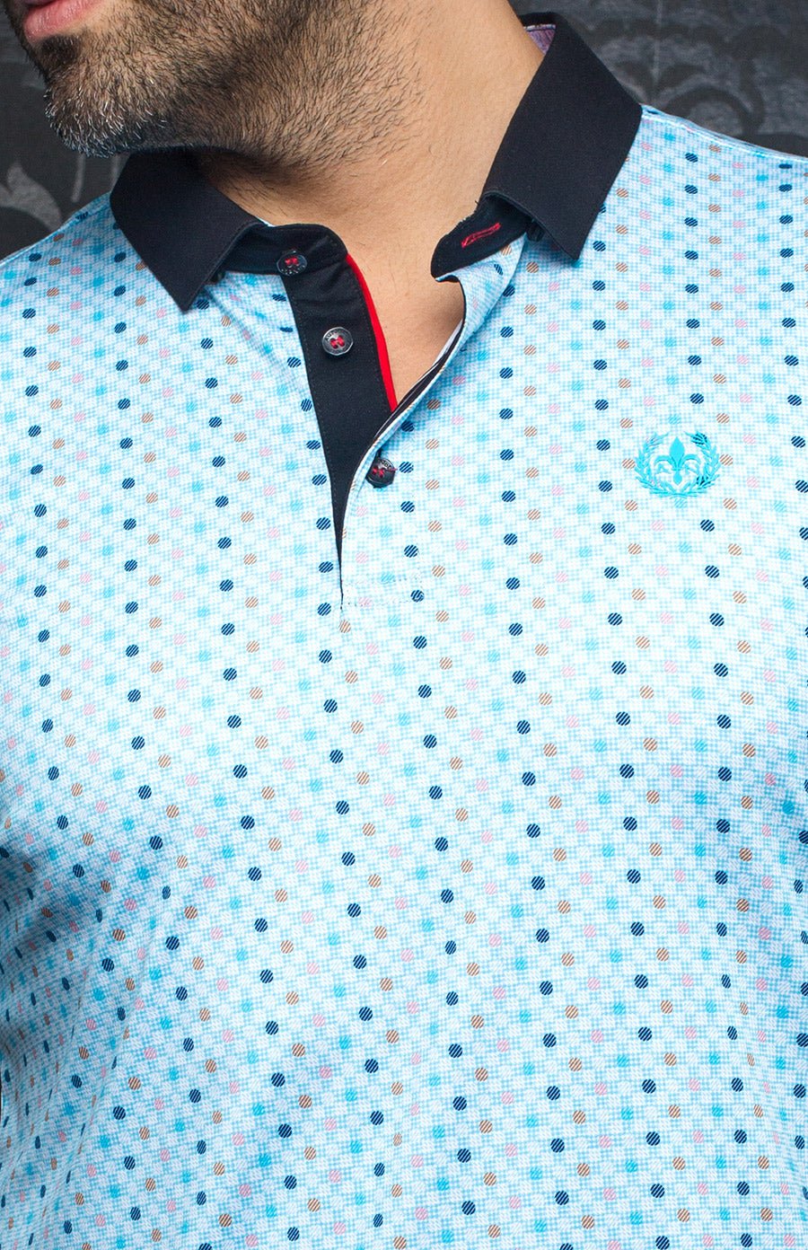 Polo shirt - BATTISTA, turquoise - AU NOIR