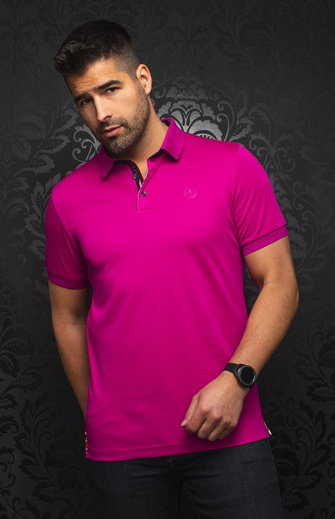 mens fuchsia polo shirt