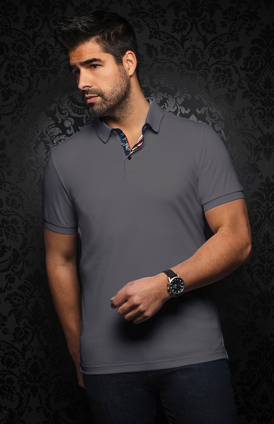 Polo shirt | Eagle med grey - AU NOIR