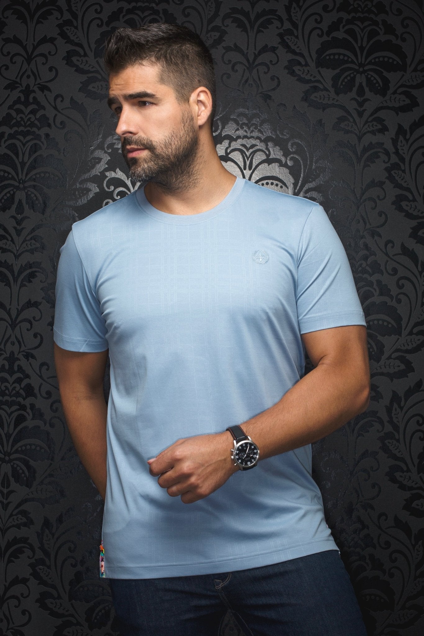 T-shirt | C-VARENNA, light blue - AU NOIR