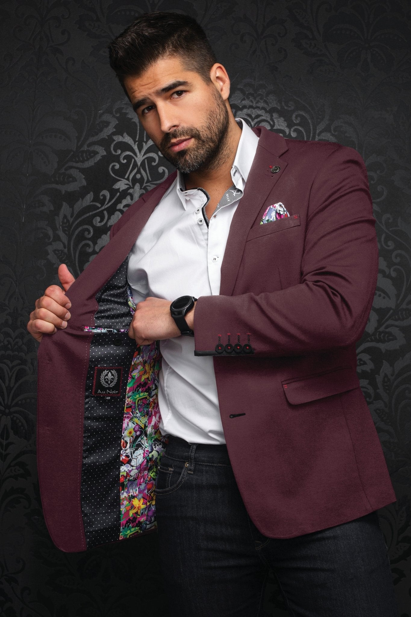 Blazer | BARTOLO, Burgundy - AU NOIR