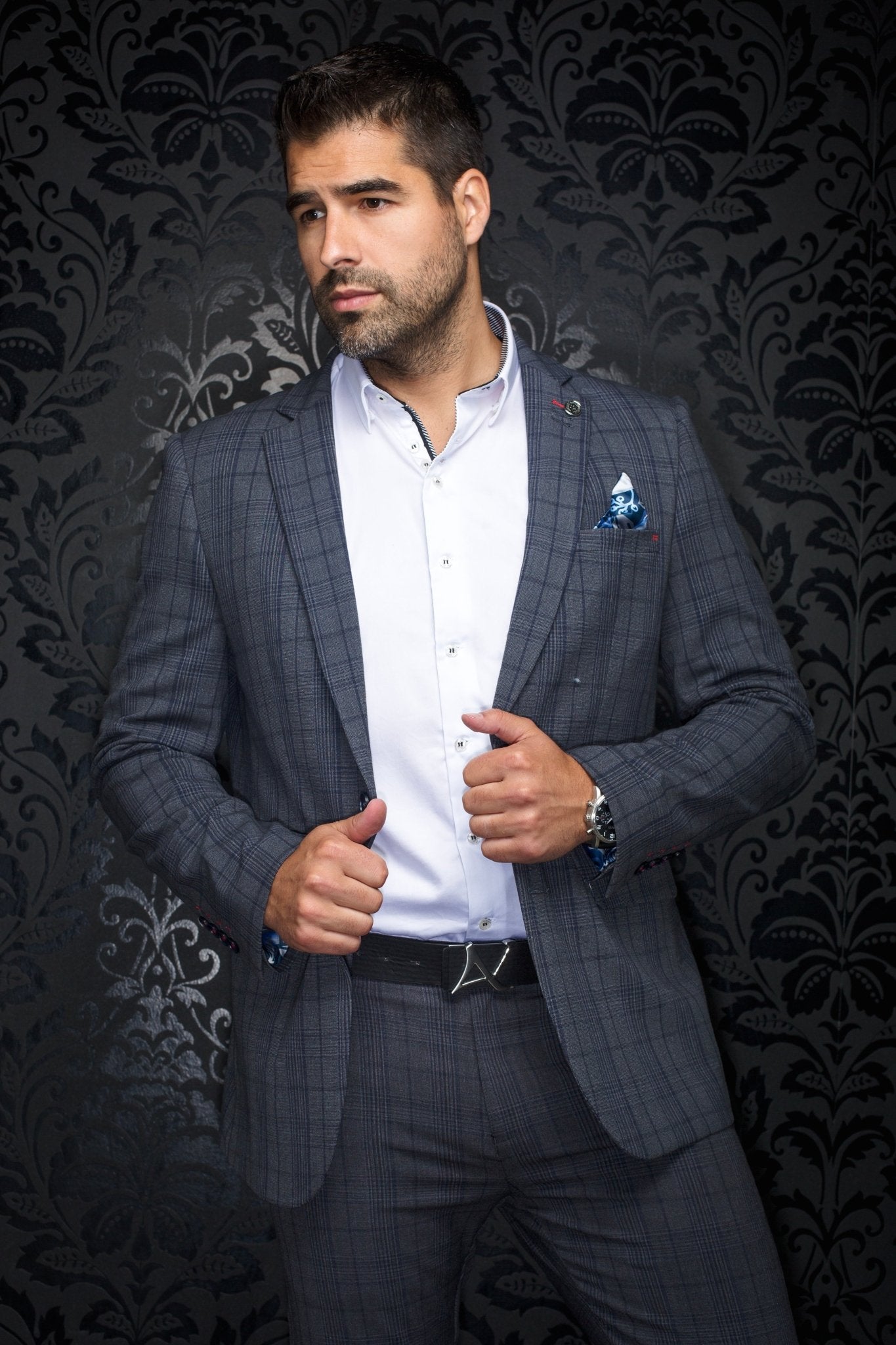 Blazer | BELMONDO, Grey Navy - AU NOIR