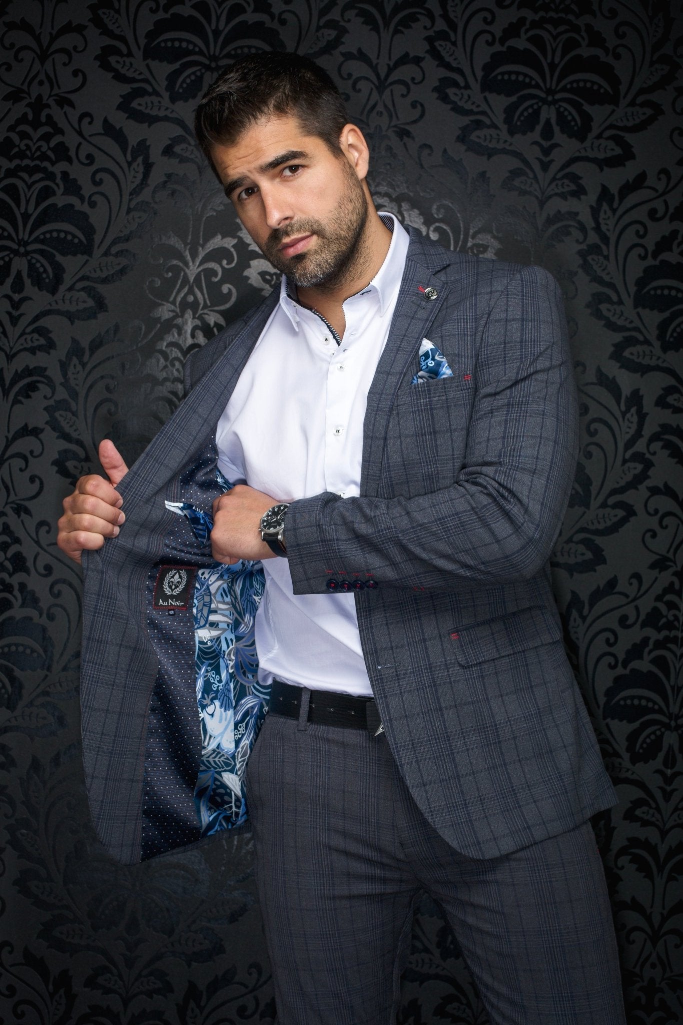 Blazer | BELMONDO, Grey Navy - AU NOIR