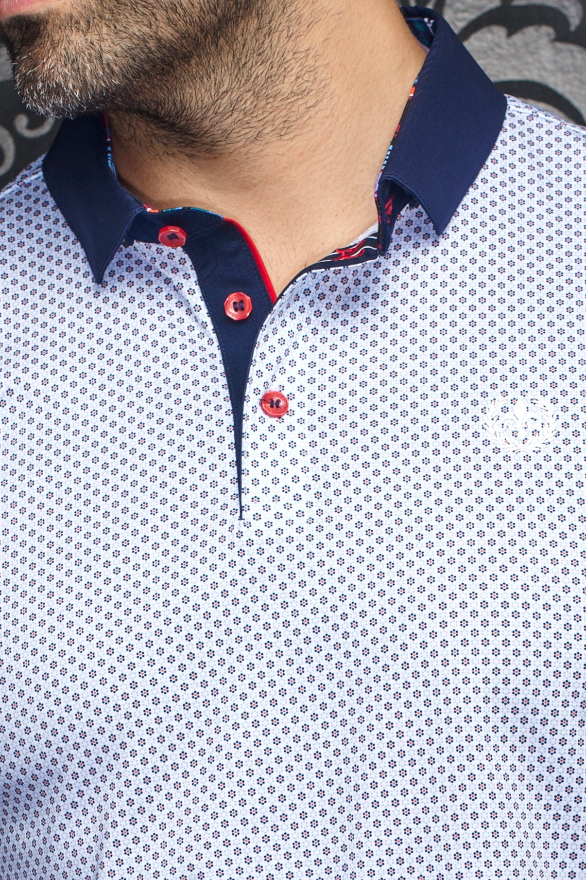 POLO MANGA LARGA | GOLDONI, Blanco Rojo