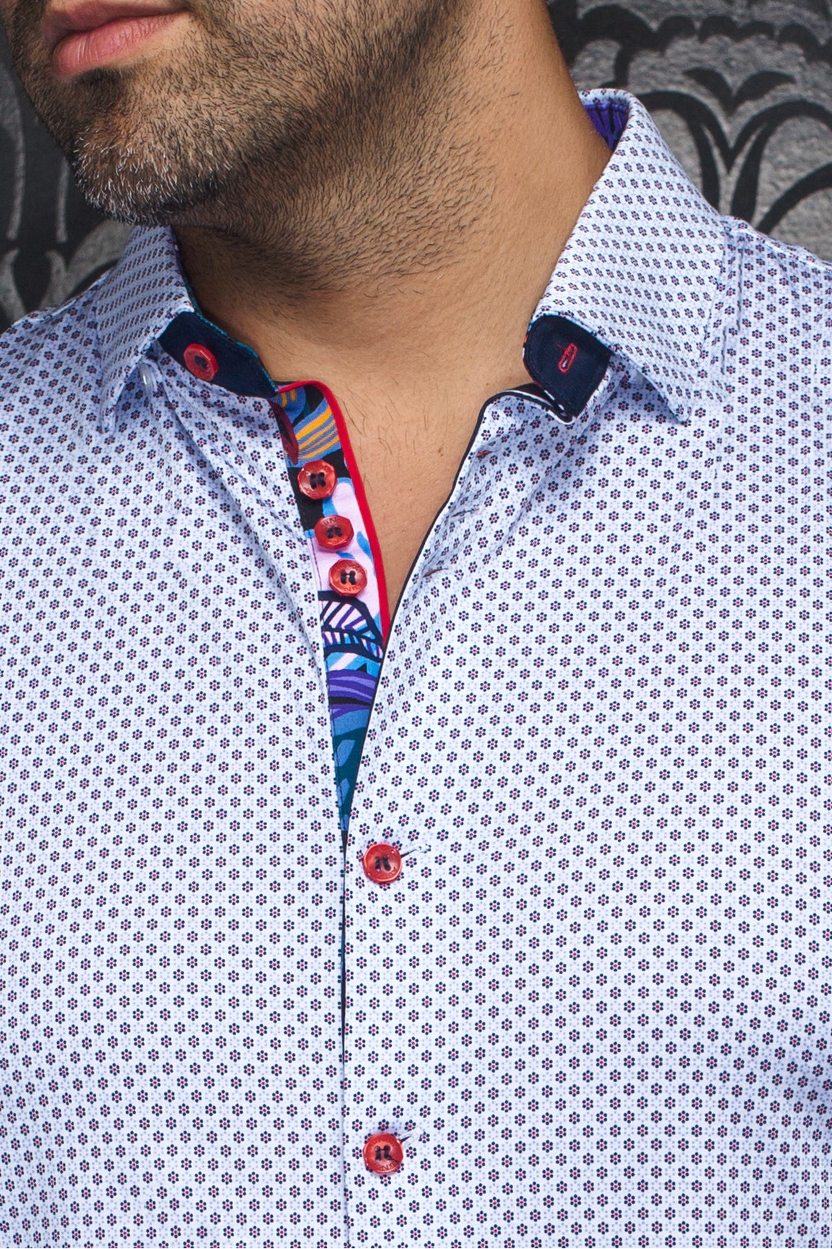 camisa | RIOJA, Blanco Rojo