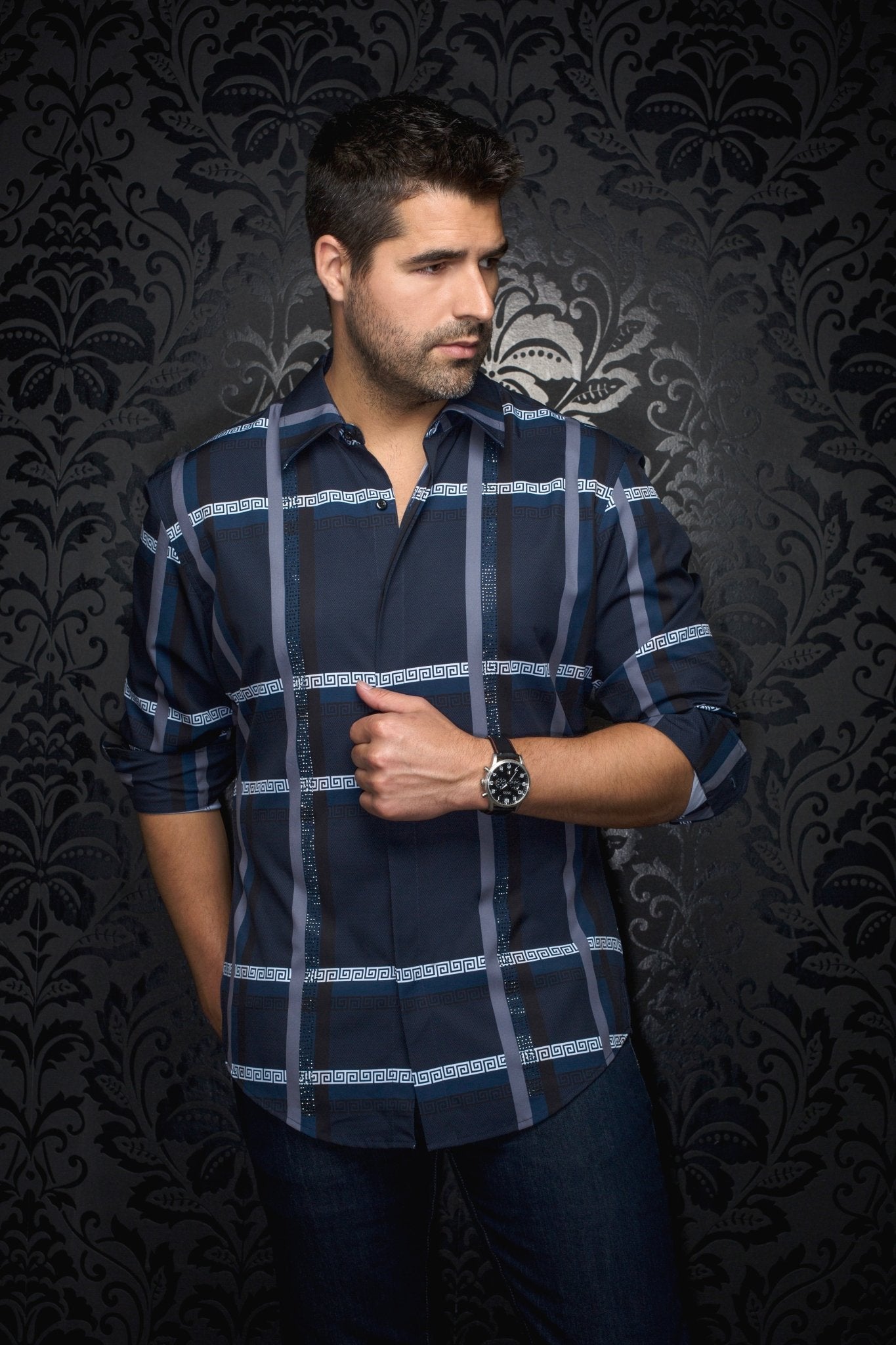 camisa | CASTELLETTO, Azul marino - AU NOIR