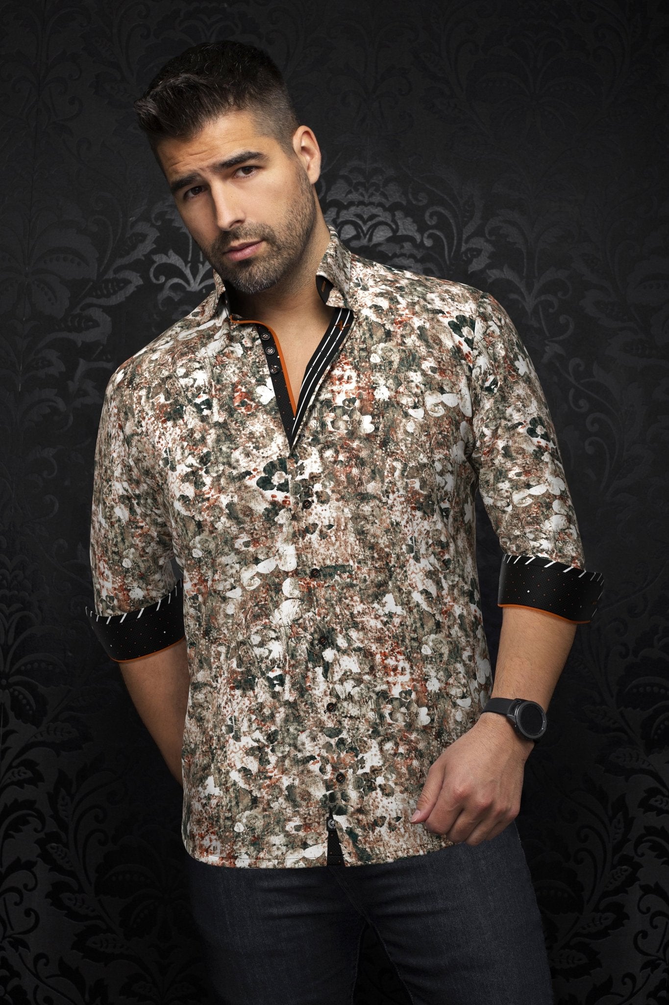 camisa | FERRARA, Olive - AU NOIR