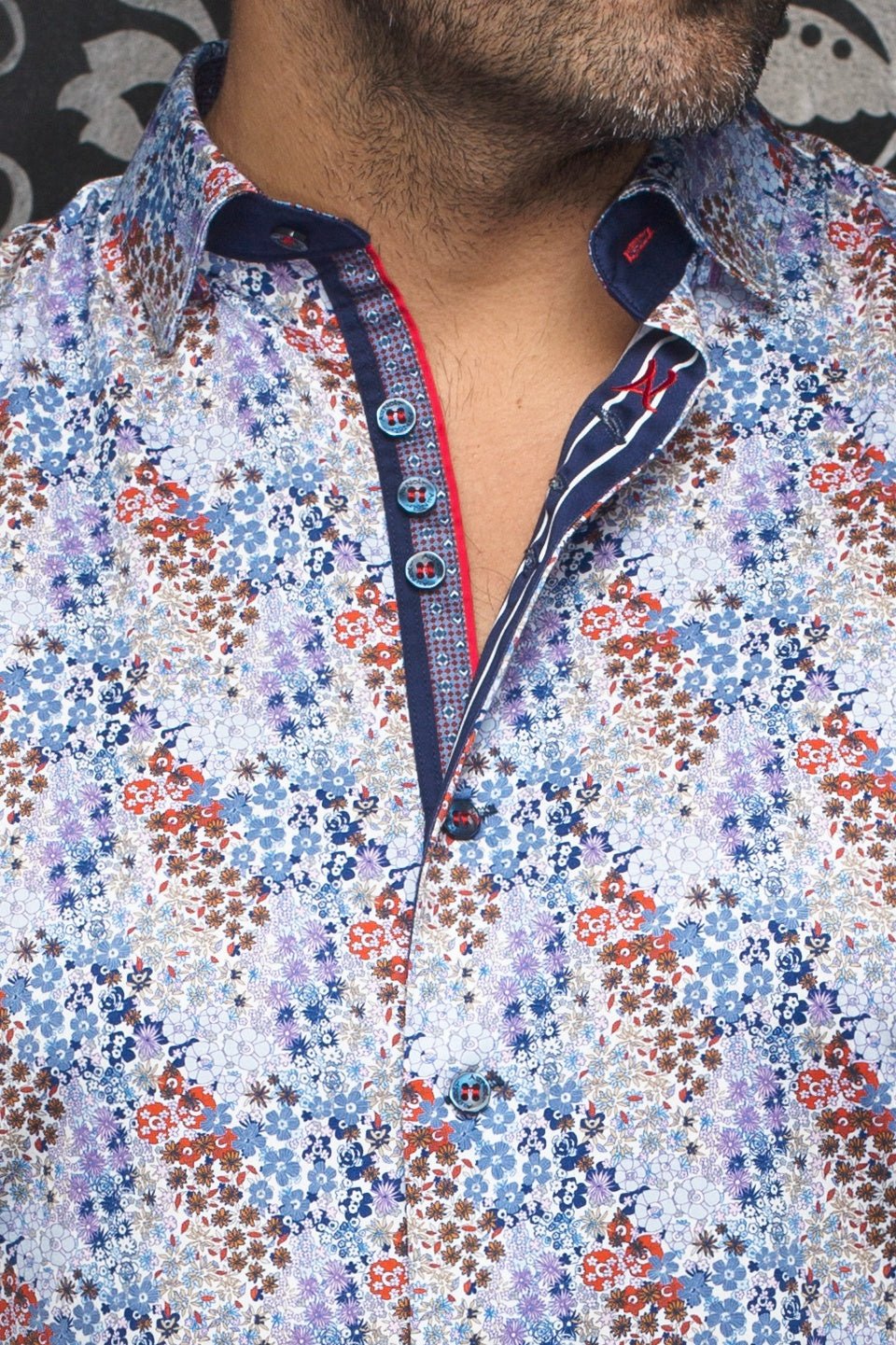 camisa | MORRIS, Lanvender Multi - AU NOIR