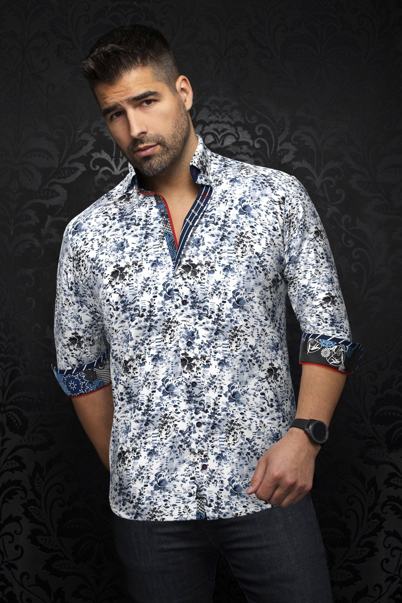 camisa | PRYSE, Blanco Azul - AU NOIR