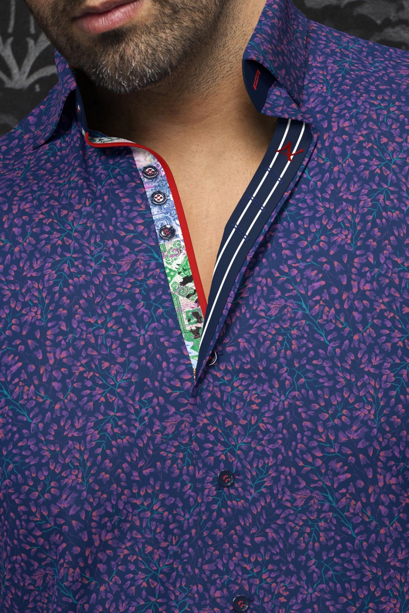 camisa | QUINN, Azul Fuschia - AU NOIR