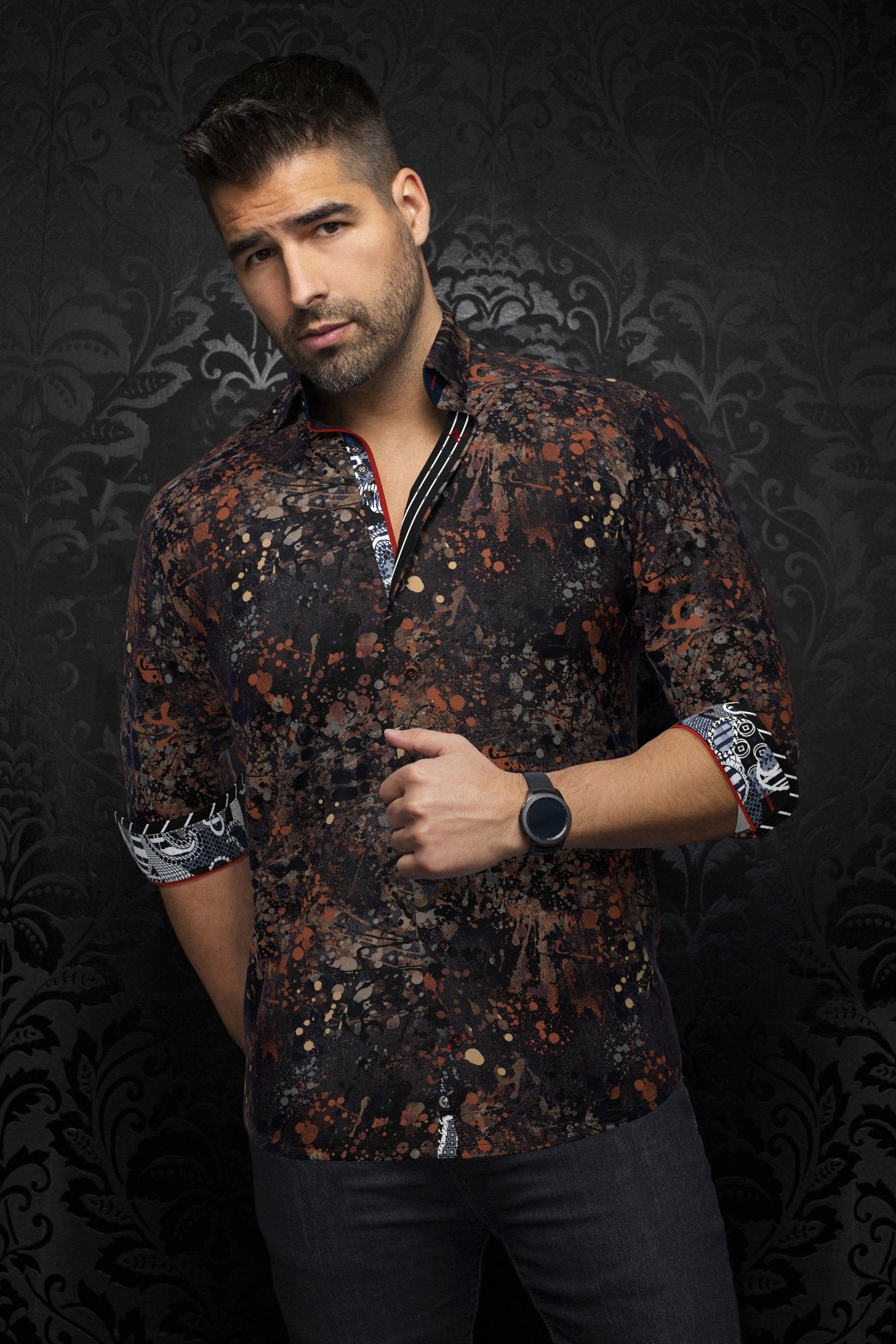 camisa | STAPELTON, Navy Rust - AU NOIR