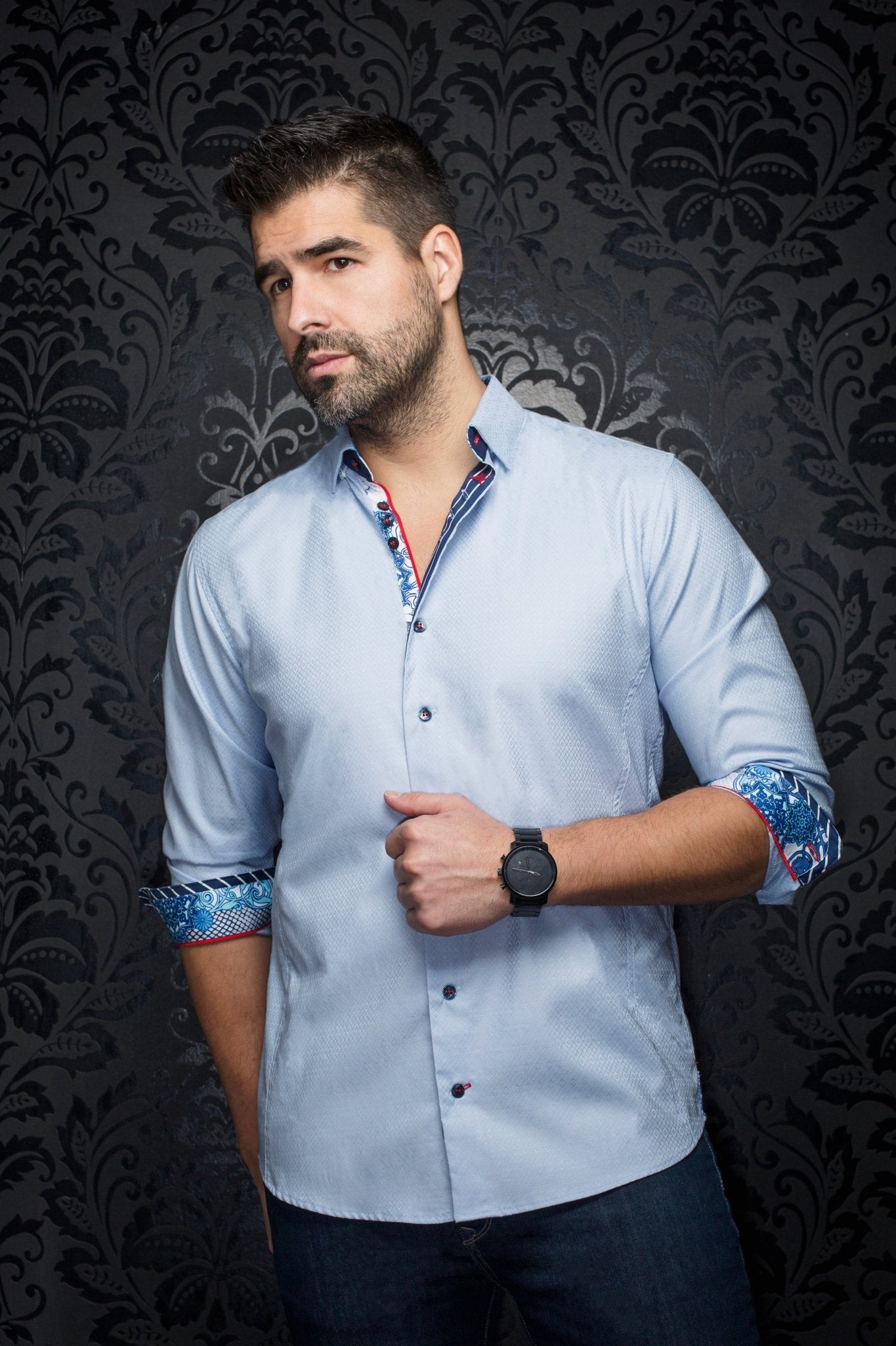 camisa | ADJANI, Azul claro - AU NOIR