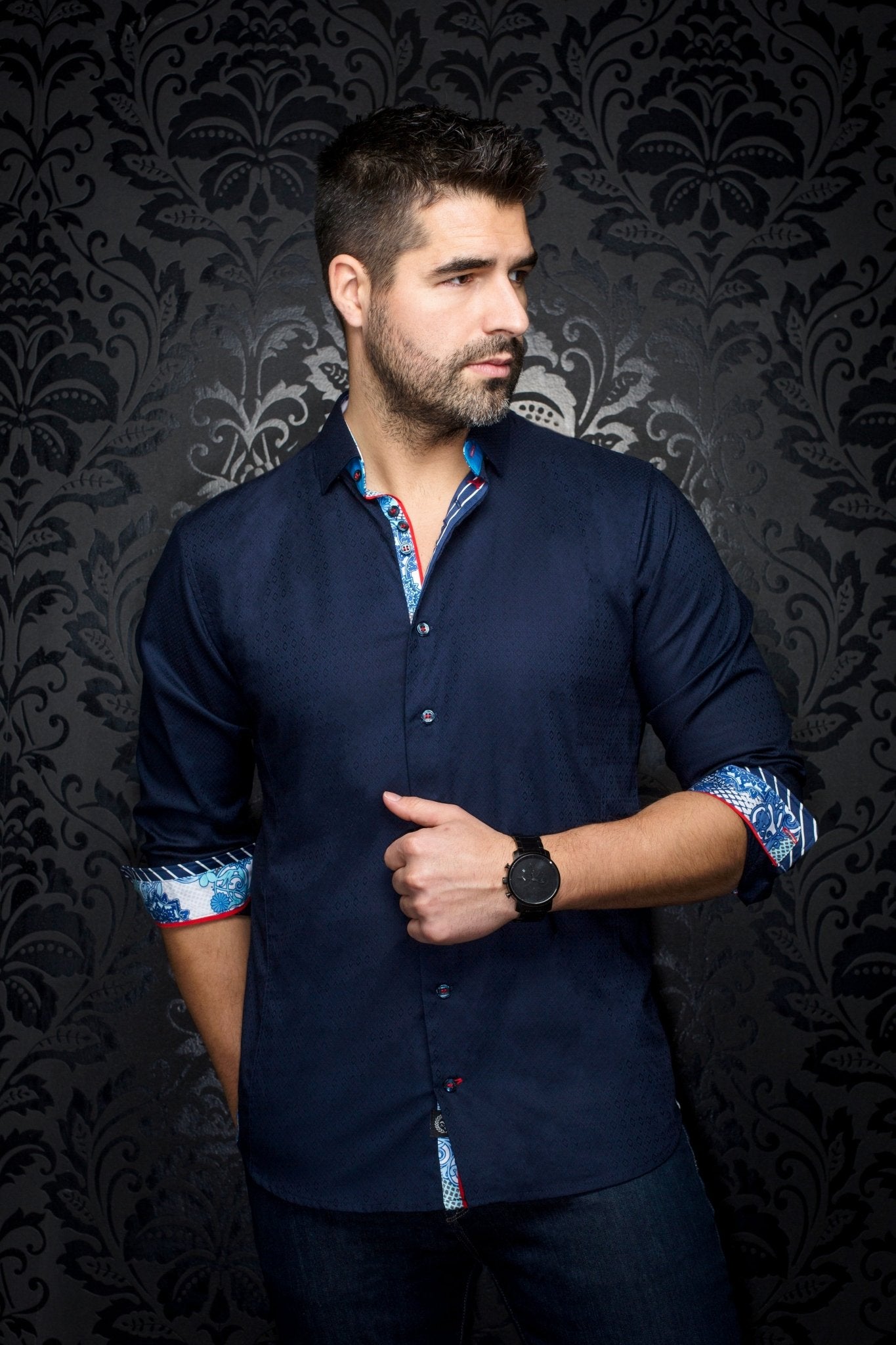 camisa | ADJANI, Azul marino - AU NOIR