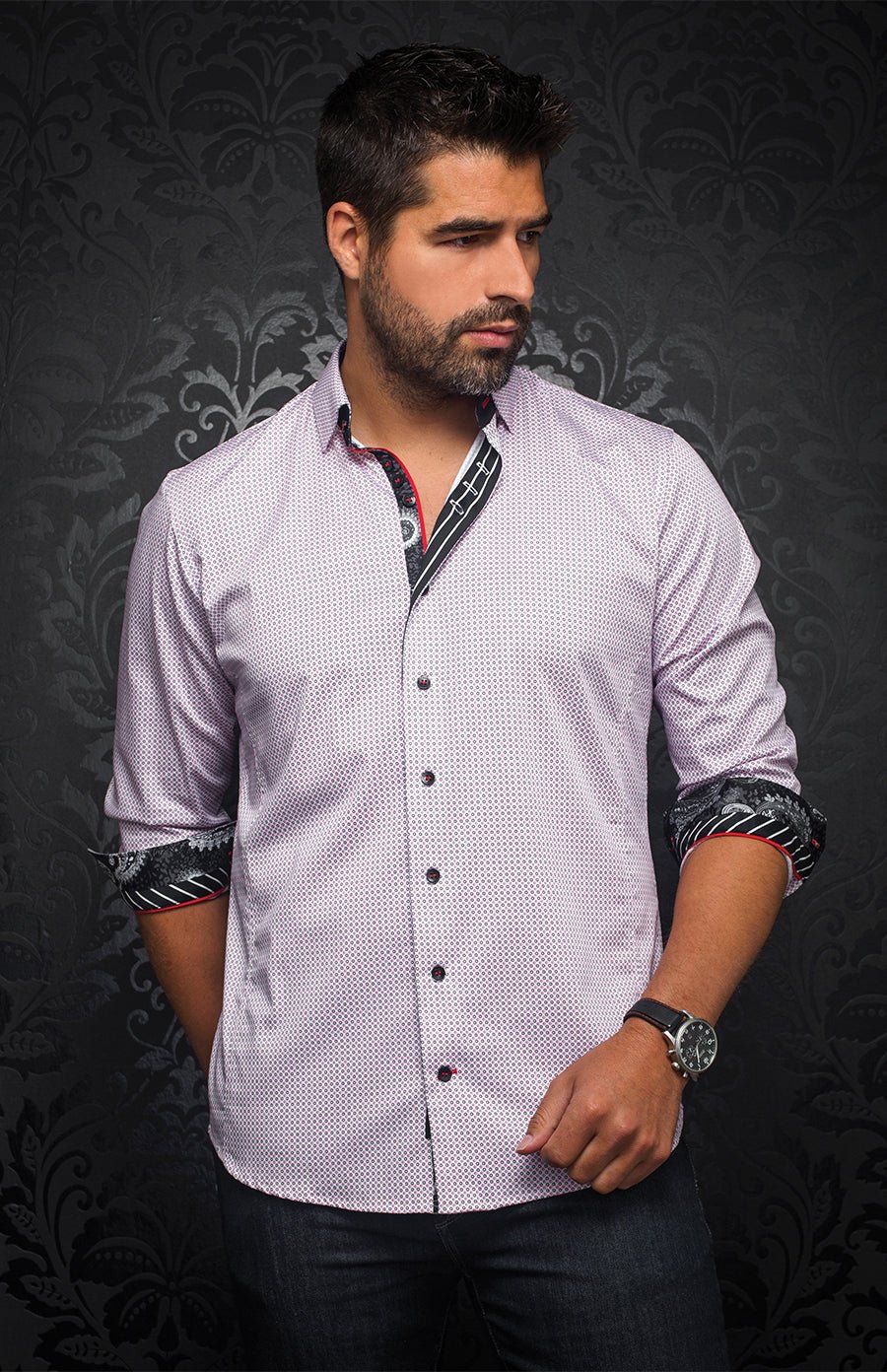 Camisa | BLONDEL, Blanco / Rosa - AU NOIR