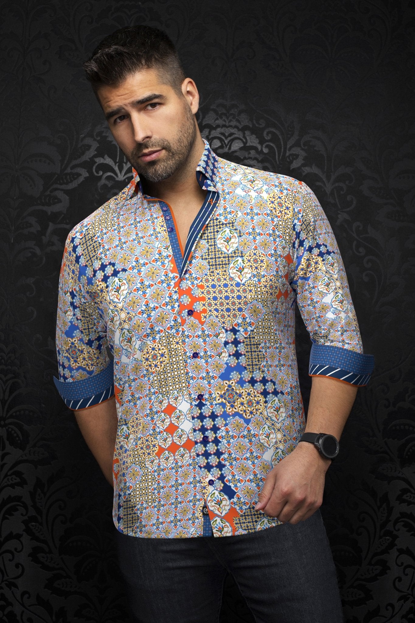 camisa | CARLSON, Orange - AU NOIR