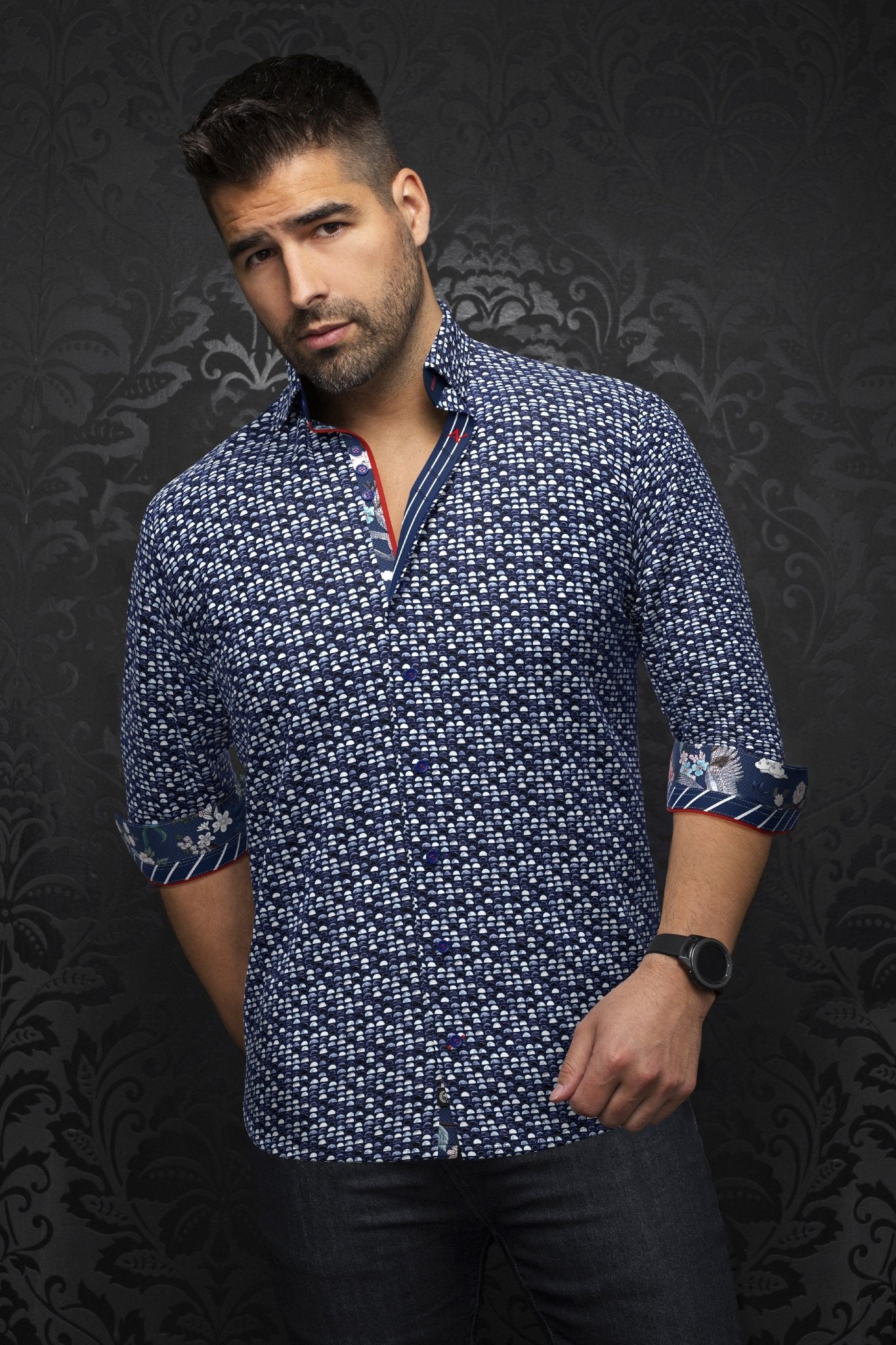 camisa | ESCALA, Navy White - AU NOIR