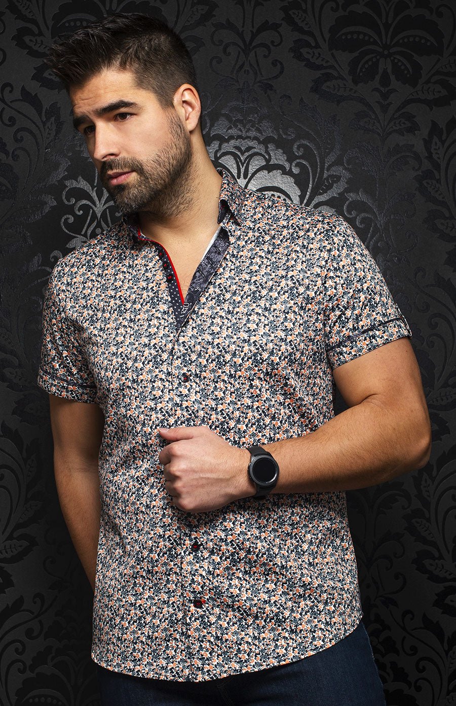 camisa mangas cortas | FOLIAGE, Naranja - AU NOIR