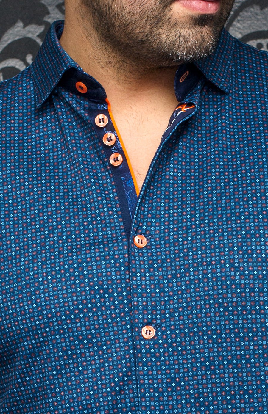 camisa - PARINI, azul naranja - AU NOIR