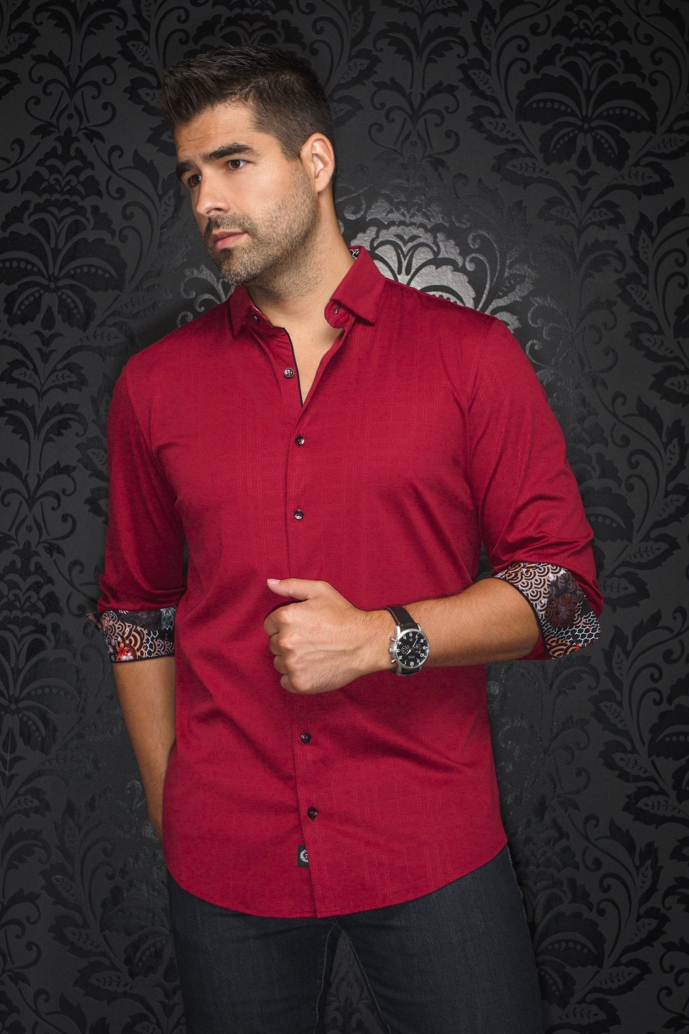 camisa | VARENNA, Cabernet - AU NOIR