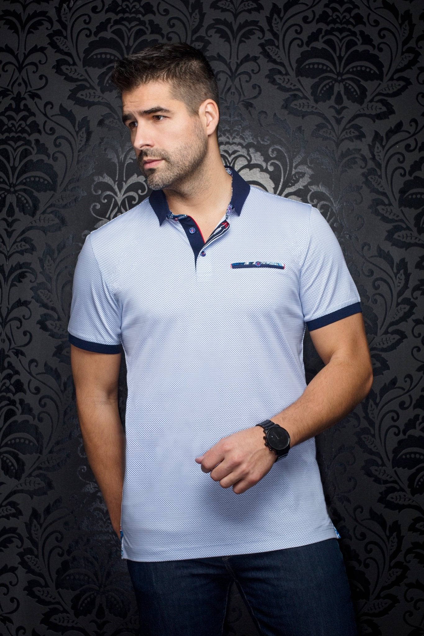 POLO | CARTER, Blanco Azul Claro - AU NOIR